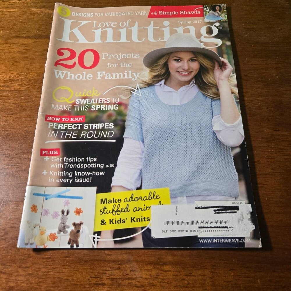 Love of Knitting magazine Spring 2017 - patterns for variegated yarn GOOD